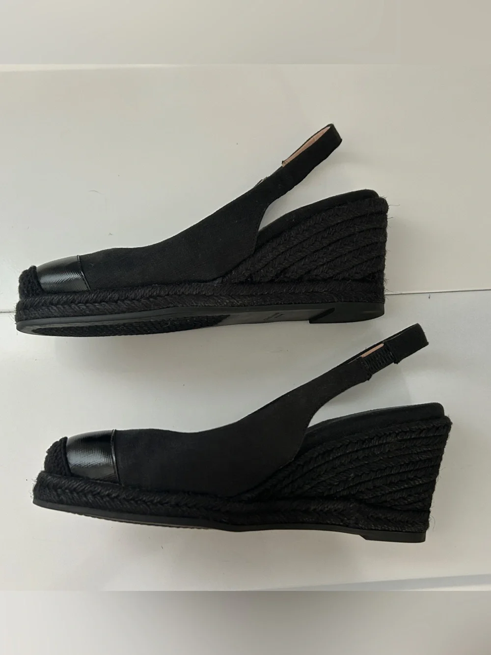 Cole Haan Cloudfeel Espadrille Wedge Slingback Size 6.5B Black Summer